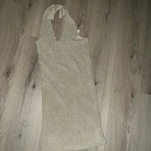 ASOS Glitter Mini Dress Size 10 NWT • Sparkly Deep V Halter